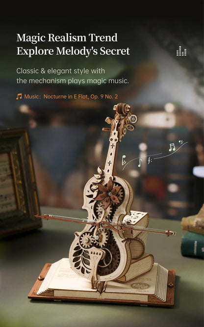 The Magical Cello, Mechanical Music Box, 3D Wooden Puzzle