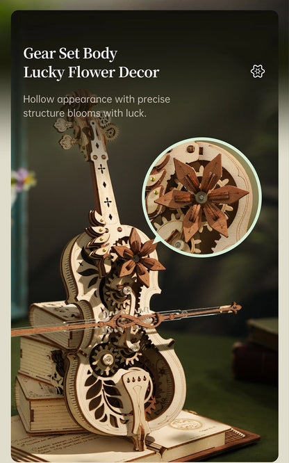 The Magical Cello, Mechanical Music Box, 3D Wooden Puzzle