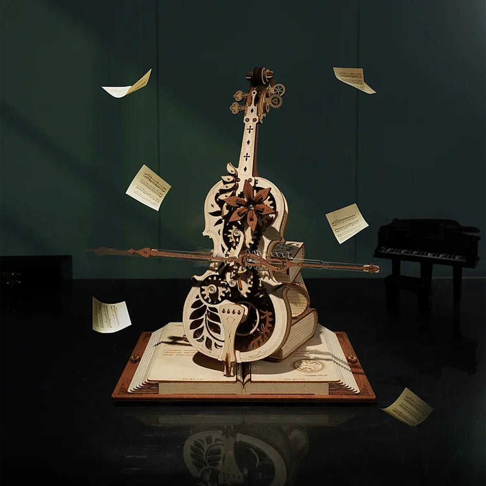 The Magical Cello, Mechanical Music Box, 3D Wooden Puzzle