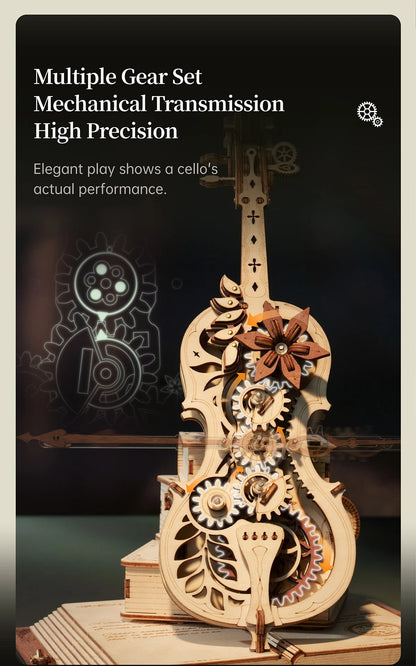 The Magical Cello, Mechanical Music Box, 3D Wooden Puzzle