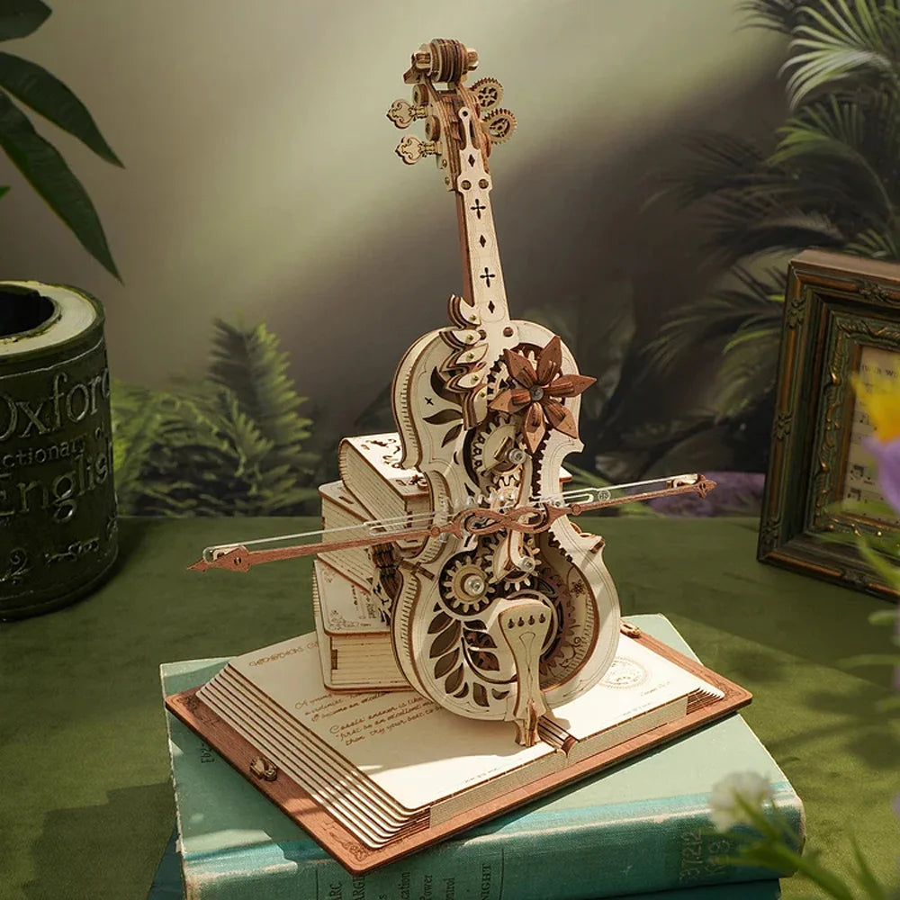 The Magical Cello, Mechanical Music Box, 3D Wooden Puzzle