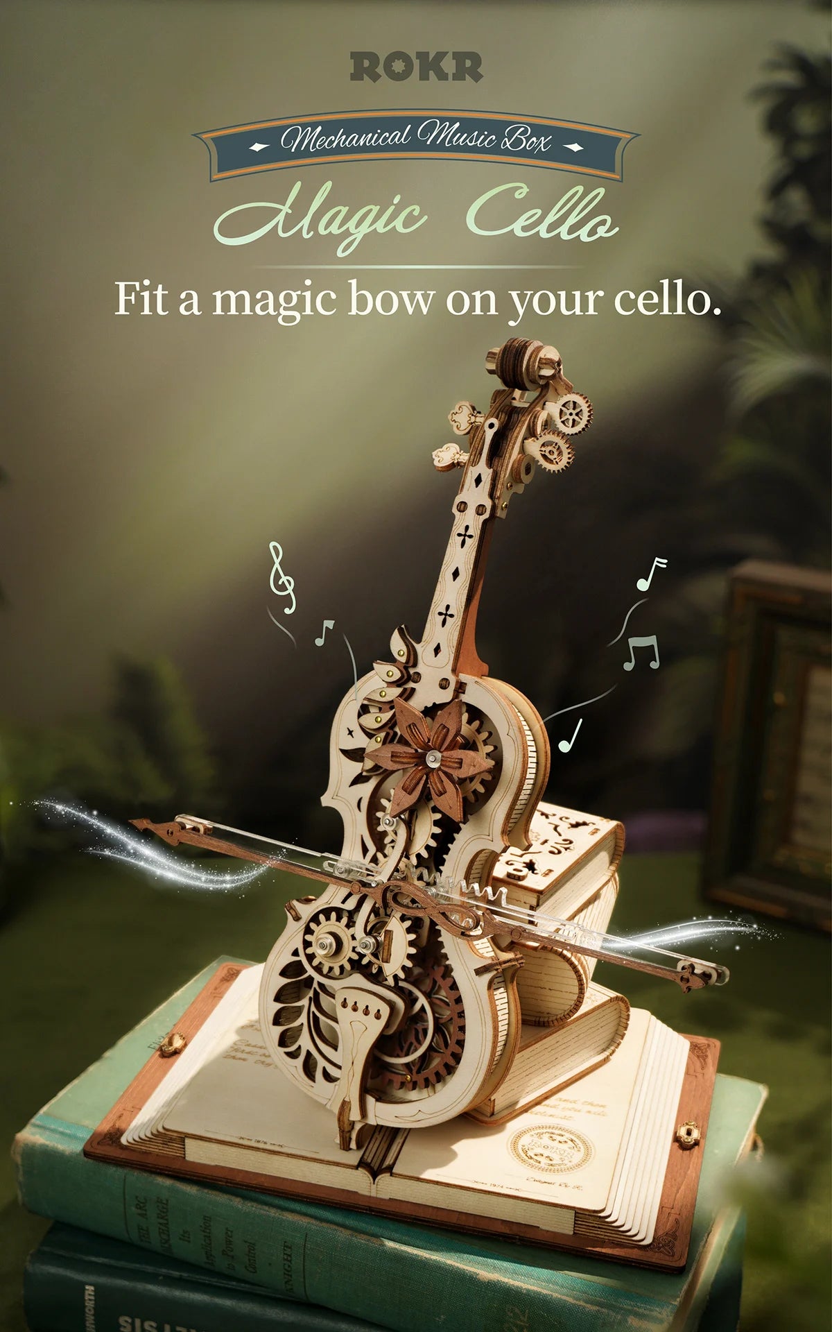 The Magical Cello, Mechanical Music Box, 3D Wooden Puzzle