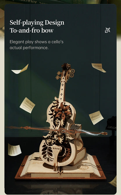 The Magical Cello, Mechanical Music Box, 3D Wooden Puzzle